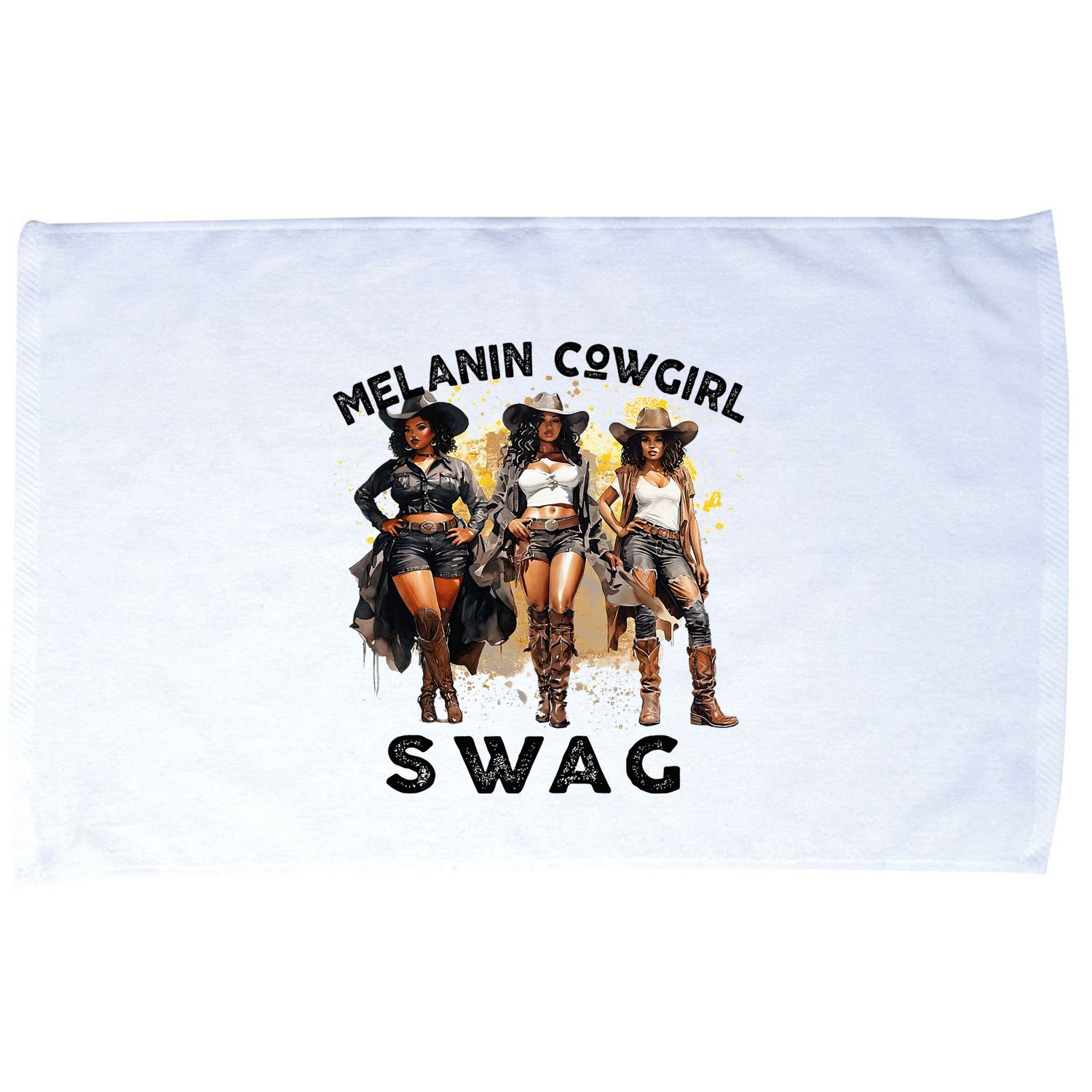 Melanin Cowgirls African Melanin Cowgirl Swag Juneteenth Microfiber Hand Towel