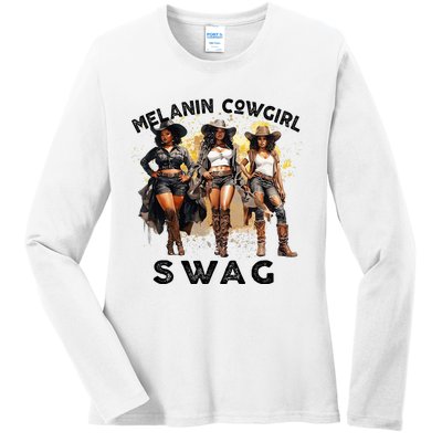 Melanin Cowgirls African Melanin Cowgirl Swag Juneteenth Ladies Long Sleeve Shirt