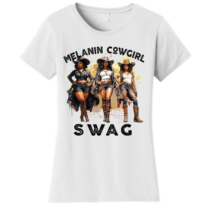 Melanin Cowgirls African Melanin Cowgirl Swag Juneteenth Women's T-Shirt