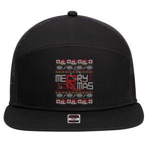 Merry Christmas Apothecary Apotheke Ugly Christmas Swea 7 Panel Mesh Trucker Snapback Hat