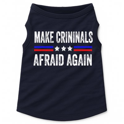 Make Criminals Afraid Again USA Rights Sarcastic US Flag Doggie Tank