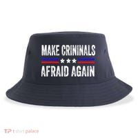 Make Criminals Afraid Again USA Rights Sarcastic US Flag Sustainable Bucket Hat