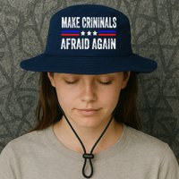 Make Criminals Afraid Again USA Rights Sarcastic US Flag Bucket Hat