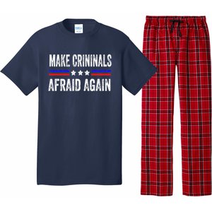 Make Criminals Afraid Again USA Rights Sarcastic US Flag Pajama Set