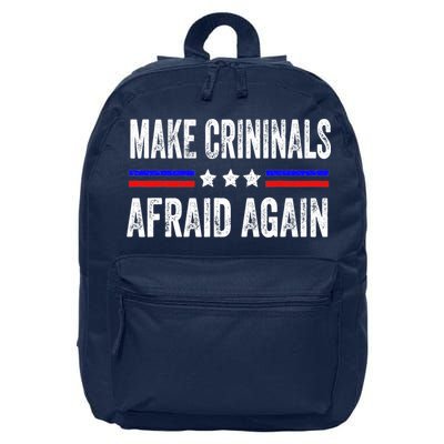 Make Criminals Afraid Again USA Rights Sarcastic US Flag 16 in Basic Backpack