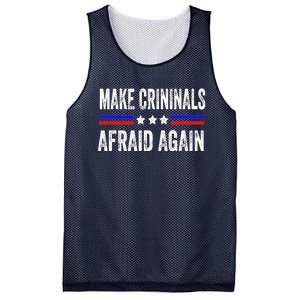 Make Criminals Afraid Again USA Rights Sarcastic US Flag Mesh Reversible Basketball Jersey Tank