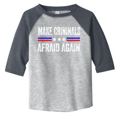 Make Criminals Afraid Again USA Rights Sarcastic US Flag Toddler Fine Jersey T-Shirt