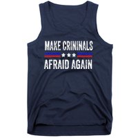 Make Criminals Afraid Again USA Rights Sarcastic US Flag Tank Top