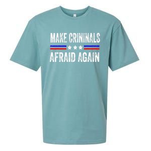 Make Criminals Afraid Again USA Rights Sarcastic US Flag Sueded Cloud Jersey T-Shirt