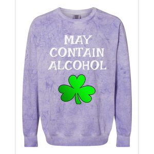 May Contain Alcohol Funny St. Saint Patrick's Day Colorblast Crewneck Sweatshirt