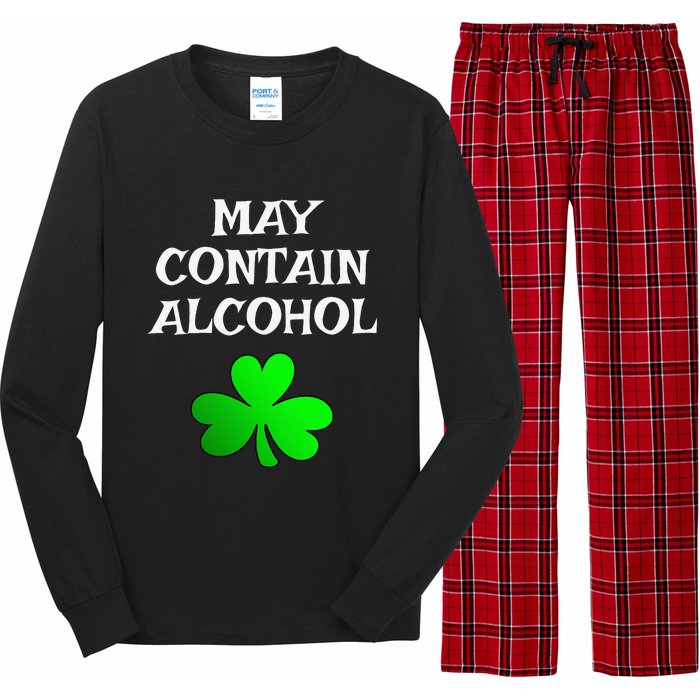 May Contain Alcohol Funny St. Saint Patrick's Day Long Sleeve Pajama Set