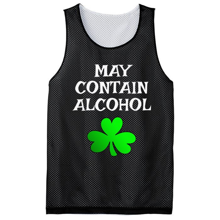 May Contain Alcohol Funny St. Saint Patrick's Day Mesh Reversible Basketball Jersey Tank