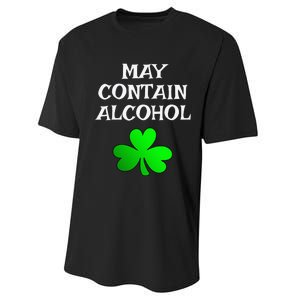 May Contain Alcohol Funny St. Saint Patrick's Day Performance Sprint T-Shirt