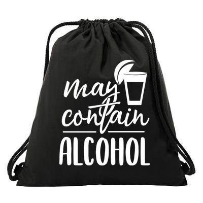 May Contain Alcohol Drawstring Bag