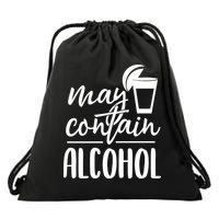 May Contain Alcohol Drawstring Bag
