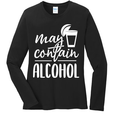 May Contain Alcohol Ladies Long Sleeve Shirt