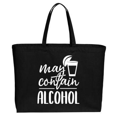 May Contain Alcohol Cotton Canvas Jumbo Tote