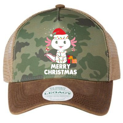 Merry Christmas Axolotl Santa Hat Christmas Salamander Fish Legacy Tie Dye Trucker Hat