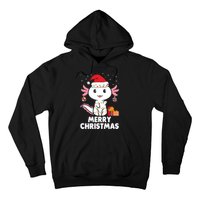 Merry Christmas Axolotl Santa Hat Christmas Salamander Fish Hoodie