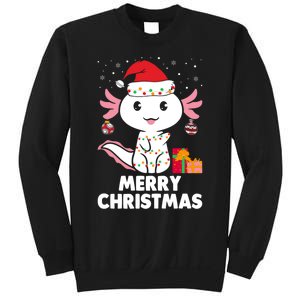 Merry Christmas Axolotl Santa Hat Christmas Salamander Fish Sweatshirt