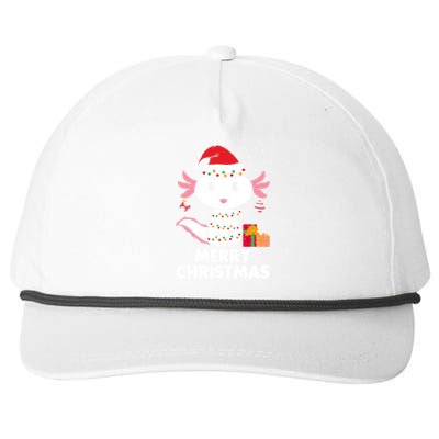 Merry Christmas Axolotl Santa Hat Christmas Salamander Fish Snapback Five-Panel Rope Hat