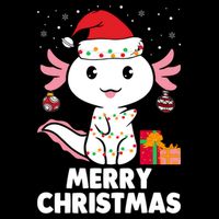 Merry Christmas Axolotl Santa Hat Christmas Salamander Fish 7-Panel Snapback Hat
