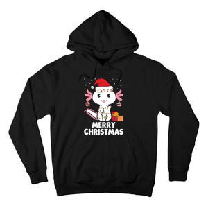 Merry Christmas Axolotl Santa Hat Christmas Salamander Fish Tall Hoodie