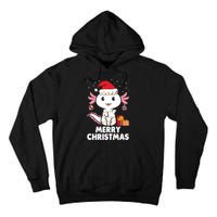 Merry Christmas Axolotl Santa Hat Christmas Salamander Fish Tall Hoodie