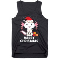 Merry Christmas Axolotl Santa Hat Christmas Salamander Fish Tank Top