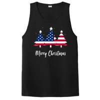 Merry Christmas American Flag Trees PosiCharge Competitor Tank