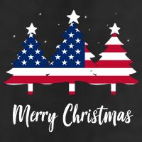 Merry Christmas American Flag Trees Trucker Hat