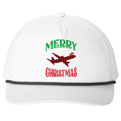 Merry Christmas Aviation Santa Hat Airplane Pilots Xmas Gift Snapback Five-Panel Rope Hat