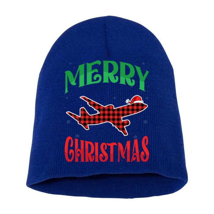 Merry Christmas Aviation Santa Hat Airplane Pilots Xmas Gift Short Acrylic Beanie