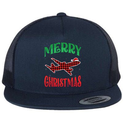 Merry Christmas Aviation Santa Hat Airplane Pilots Xmas Gift Flat Bill Trucker Hat