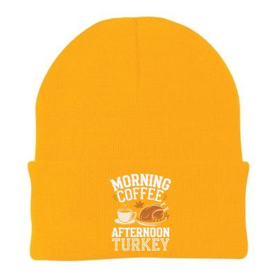 Morning Coffee Afternoon Turkey Funny Thanksgiving Knit Cap Winter Beanie