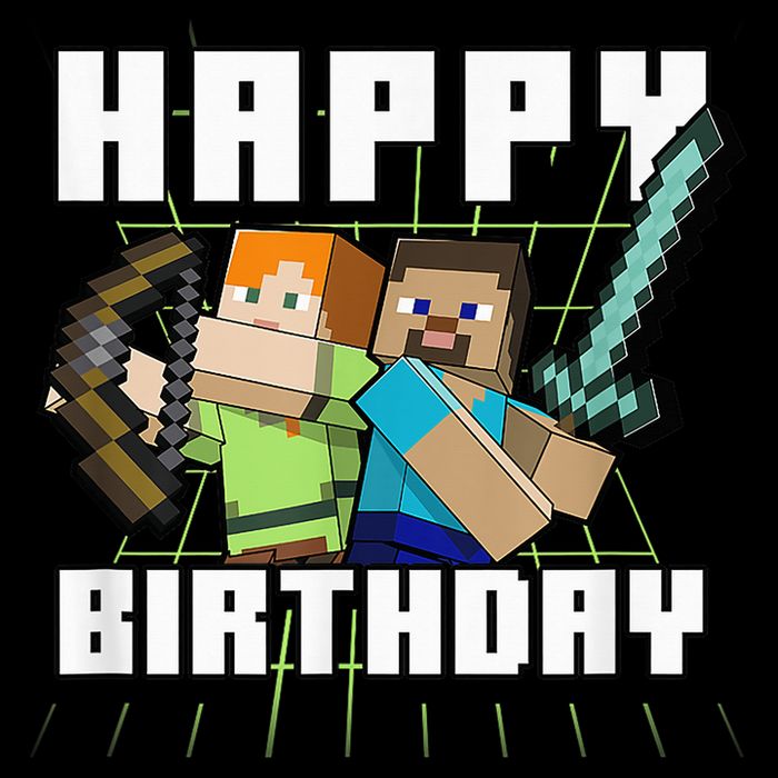 Mine Craft Alex & Steve Happy Birthday Flat Bill Trucker Hat