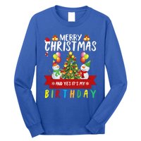 Merry Christmas And Yes ItS My Birthday Christmas Party Cute Gift Long Sleeve Shirt