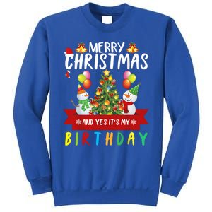 Merry Christmas And Yes ItS My Birthday Christmas Party Cute Gift Sweatshirt