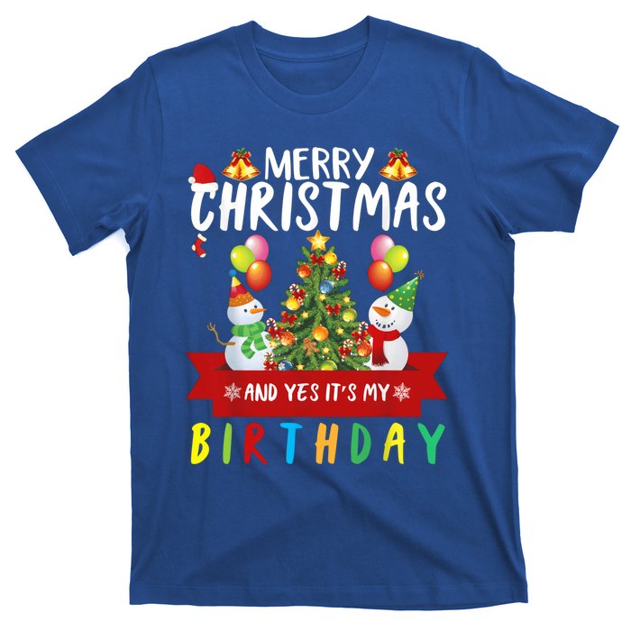 Merry Christmas And Yes ItS My Birthday Christmas Party Cute Gift T-Shirt