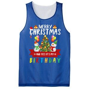 Merry Christmas And Yes ItS My Birthday Christmas Party Cute Gift Mesh Reversible Basketball Jersey Tank