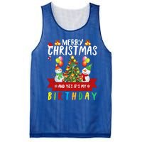 Merry Christmas And Yes ItS My Birthday Christmas Party Cute Gift Mesh Reversible Basketball Jersey Tank