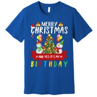 Merry Christmas And Yes ItS My Birthday Christmas Party Cute Gift Premium T-Shirt