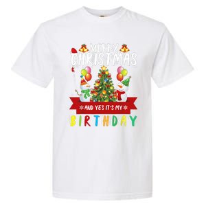 Merry Christmas And Yes ItS My Birthday Christmas Party Cute Gift Garment-Dyed Heavyweight T-Shirt