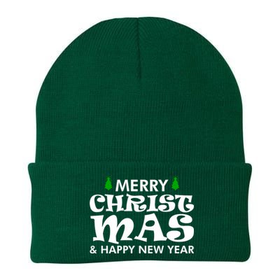 Merry Christmas And Happy New Year Knit Cap Winter Beanie