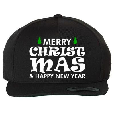 Merry Christmas And Happy New Year Wool Snapback Cap