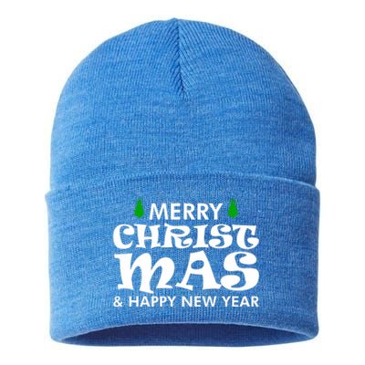 Merry Christmas And Happy New Year Sustainable Knit Beanie