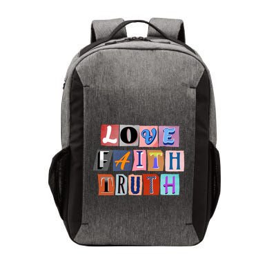 Magazine Cutout Alphabet Design: Love Faith Truth Gift Vector Backpack
