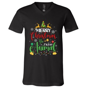 Merry Christmas Animal Filthy Ya Xmas Family Pajama V-Neck T-Shirt