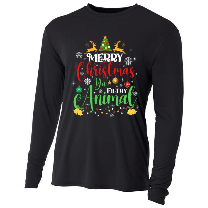 Merry Christmas Animal Filthy Ya Xmas Family Pajama Cooling Performance Long Sleeve Crew