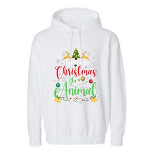 Merry Christmas Animal Filthy Ya Xmas Family Pajama Garment-Dyed Fleece Hoodie